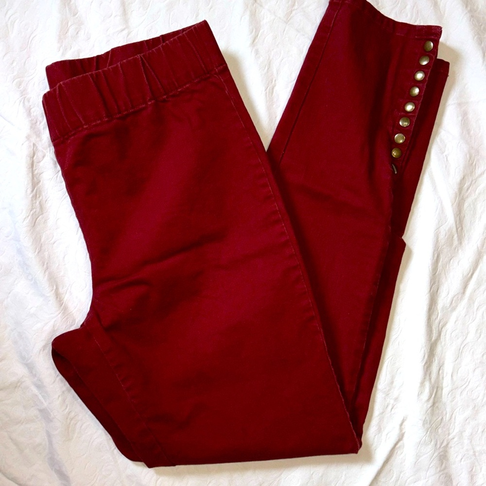 Soft Surroundings Pull On Metro Denim Slim Pants, Medium Tall, Snap Ankles, EUC